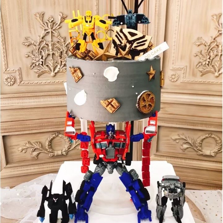 Transformers Anime Cartoon Figure Kawaii Bumblebee Optimus Prime Action Doll Car Model Children Toys Cake Decor (2121L) - Image 3