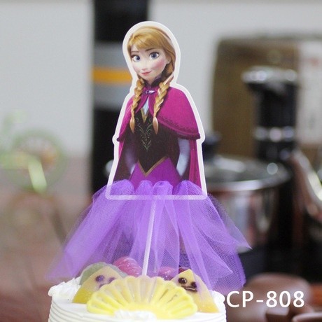 Princess Cupcake Toppers Yarn Skirt Cake Decoration Girl's Birthday Gifts 卡通纱裙插旗 (201L) - Image 5