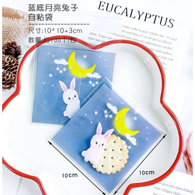 100Pcs 10x10cm Plastic Cartoon Animal Baking Packaging Biscuit Moon Cake Cookie Snack Food Self-Adhesive Candy(2090L) - Image 10