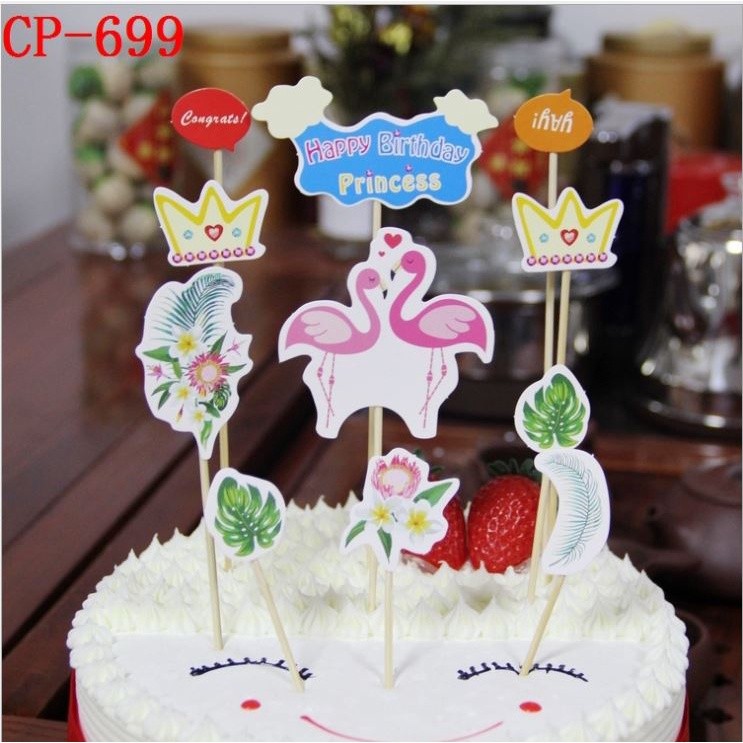 1set/pack Superhero Unicorn Happy Birthday Party Avengers Hello Kitty Cake Topper Kids Favors Decorate With Stick(1136L) - Image 15