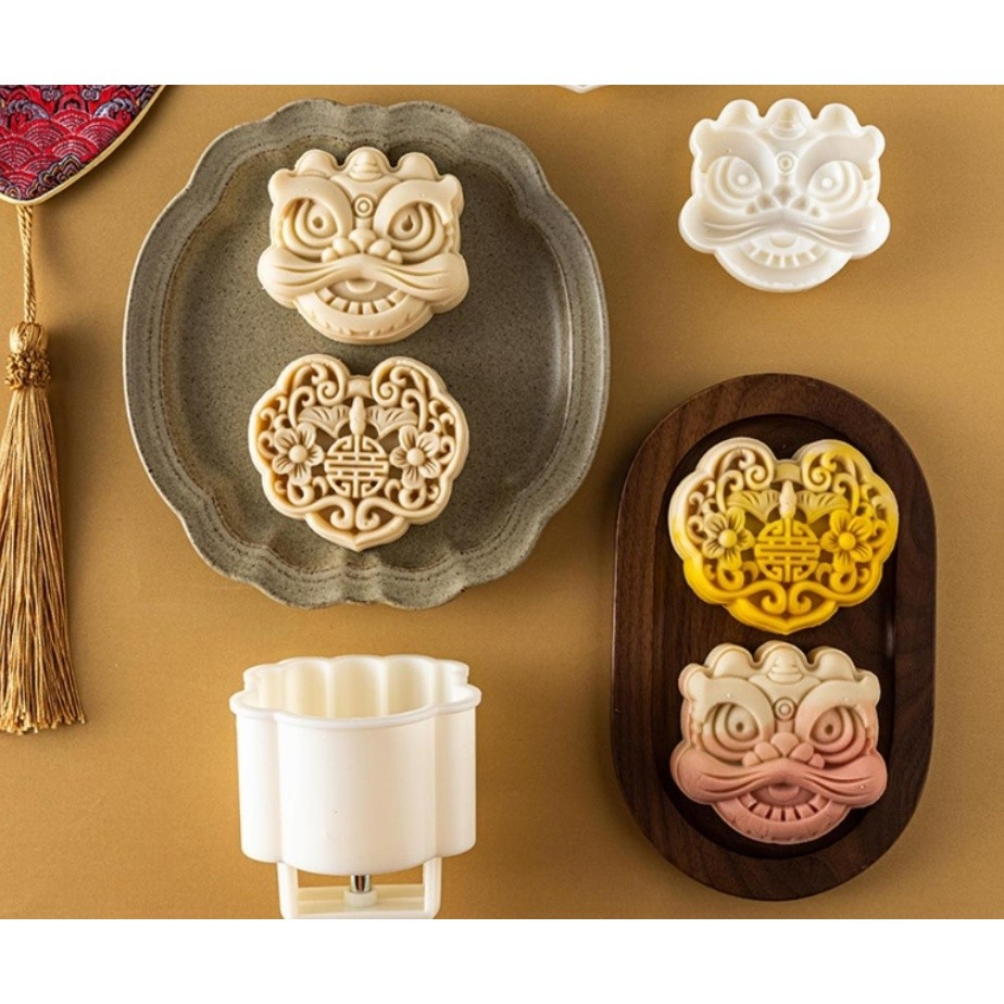 25g/75g 3D Mooncake Mold National Tide Style Lion Patterns comal para tortillas Molds Press Cookie Mould 醒狮月饼模具(2202L)