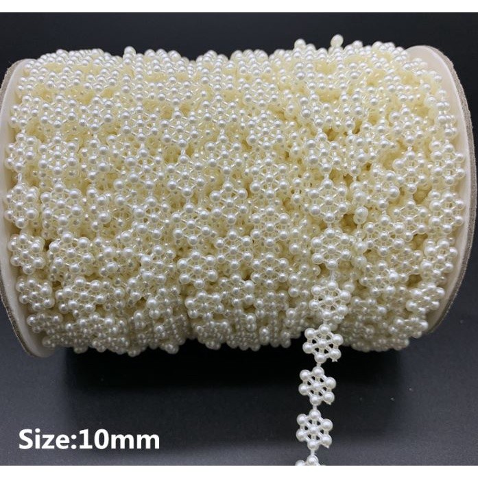 1yard ABS Imitation Pearl SAKURA Chain Trim for Jewelry Making Accessories Line Cord Thread DIY Wedding Decor (2089L) - Image 4