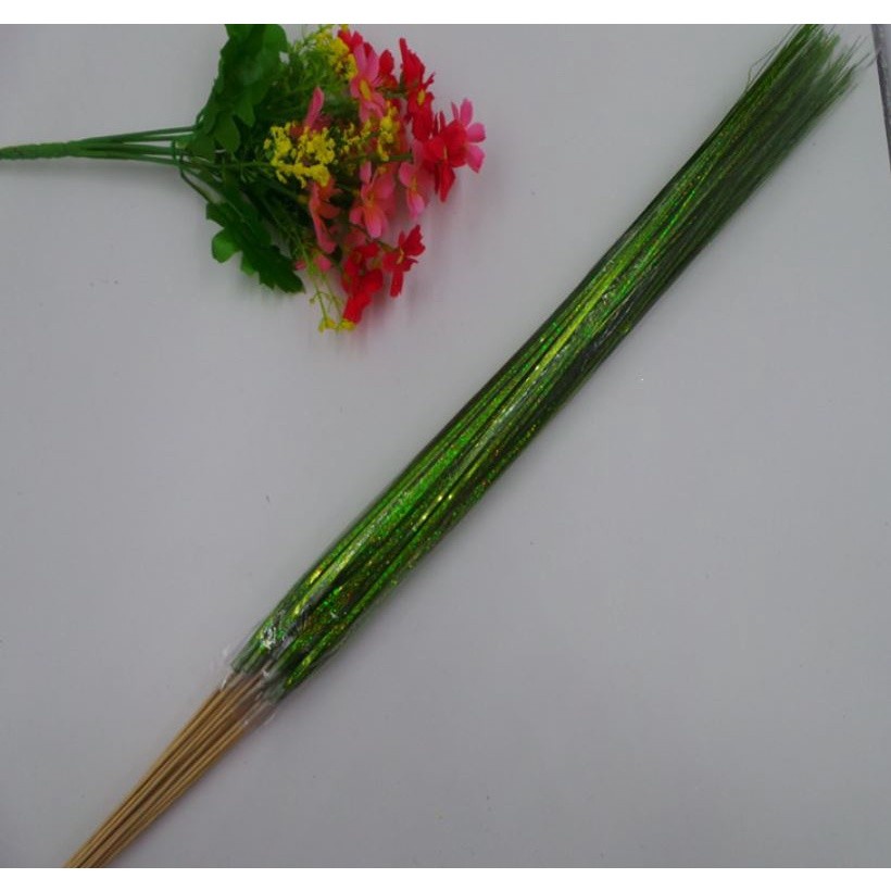 PVC Decorative Simulation Laser Grass Onion Green Plant Christmas Outdoor Layout Birthday Decoration Artificial(2097L) - Image 3