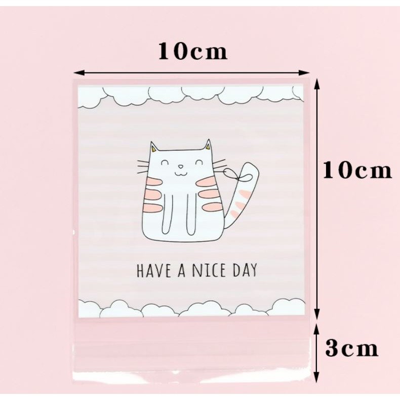 100Pcs 10x10cm Plastic Cartoon Animal Baking Packaging Biscuit Moon Cake Cookie Snack Food Self-Adhesive Candy(2090L) - Image 3