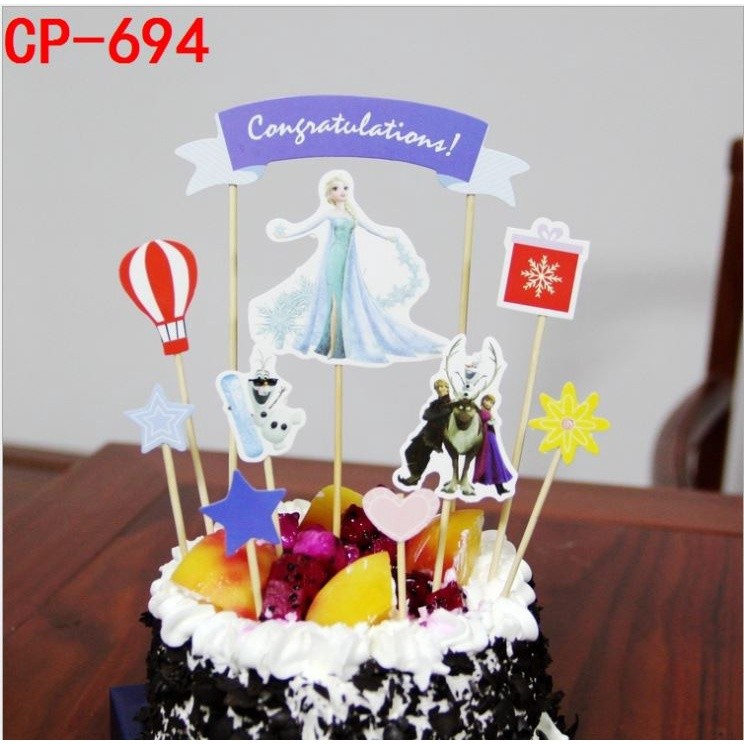 1set/pack Superhero Unicorn Happy Birthday Party Avengers Hello Kitty Cake Topper Kids Favors Decorate With Stick(1136L) - Image 18