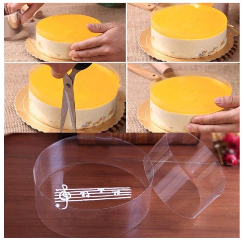6/8/10/12cm Transparent Paper Clear Mousse Surrounding Edge Wrapping Tape BakingCake Dessert Collar DIYCake Decor(1011L) - Image 5
