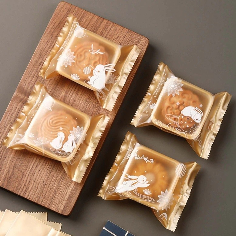 100Pcs Cake Packaging Wrapper For Moon Rabbit Baking Point Food Bag DIY Plastic Clear Gift Bag 中秋流心月饼包装袋(2229L) - Image 4