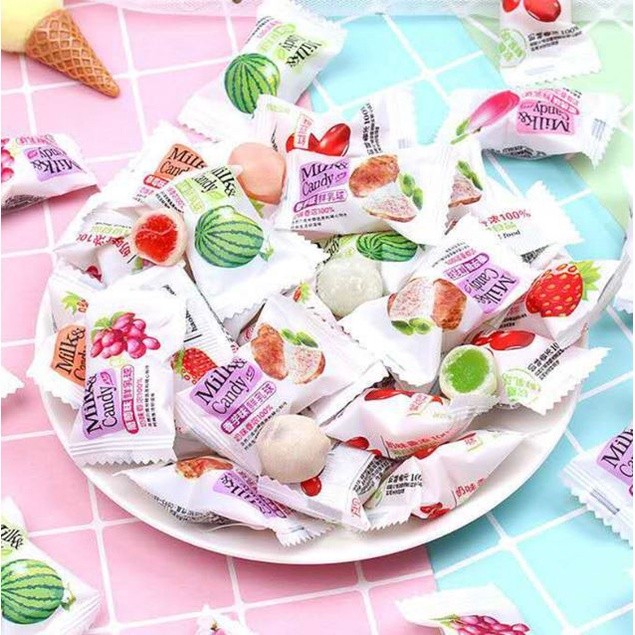 100g Multi-taste wedding candy, fruit flavor, crispy skin, fresh milk ball, milk flavor, rich sandwich fudge(2127L)