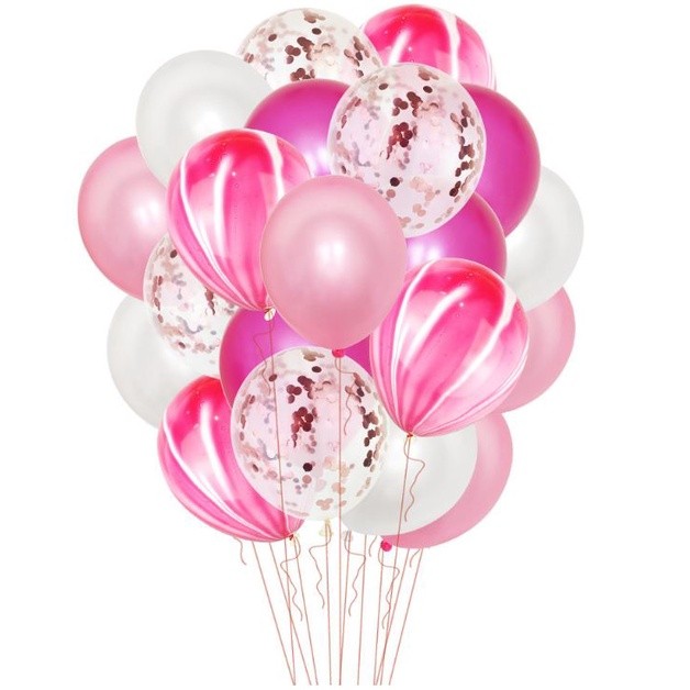 20pc /12-inch latex rose gold balloon set wedding birthday party agate sequins balloon decoration(308L) - Image 9