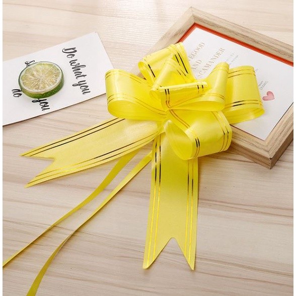 5pcs/pack 45# Large Pull Bows Flower Ribbon (Gold) For Wrapping Gift Decorate Wedding Car Party Christmas (1421) - Image 11