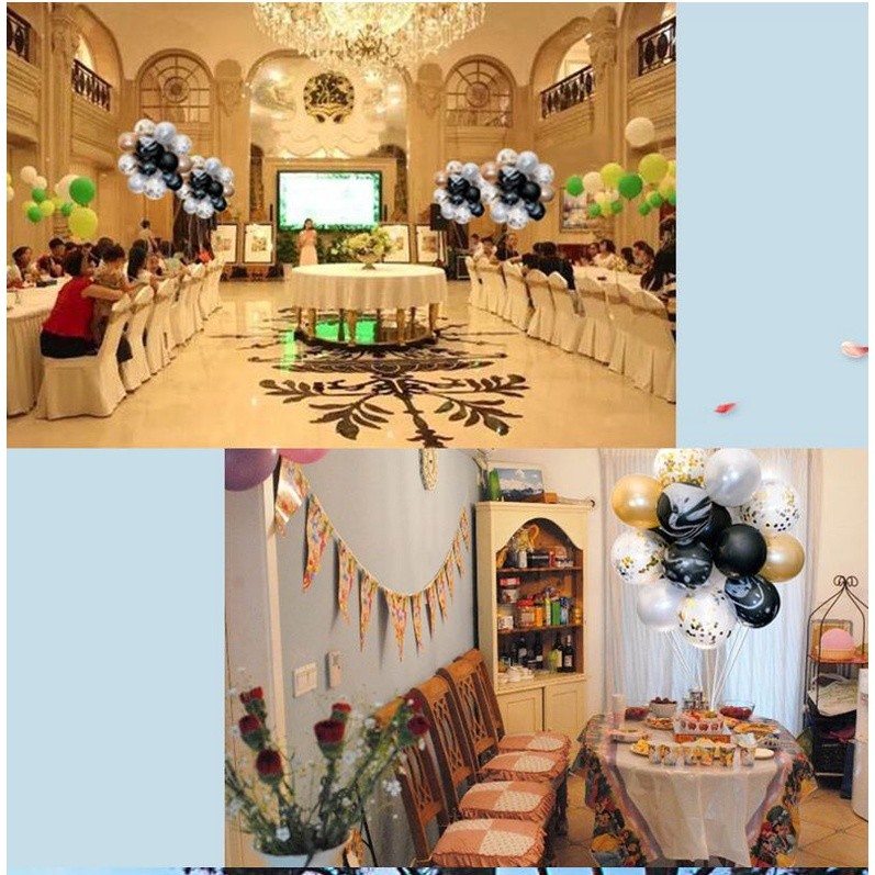 20pc /12-inch latex rose gold balloon set wedding birthday party agate sequins balloon decoration(308L) - Image 3
