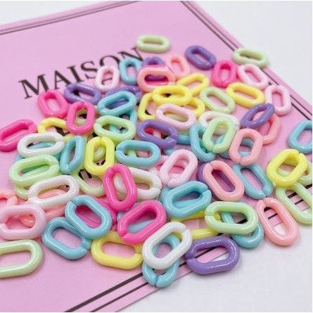 10Pcs Mix Color Opening Acrylic Chain Solid U-shaped Open Ring Link Chain for DIY Making Earrings Necklace(2138L) - Image 7