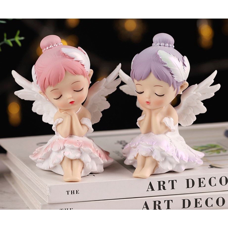 Girl Figurine Fashion Fairy Garden Ballet Girl Figurine Lightweight Girl Figure Car Ornament Angel Decor(1963L) - Image 2
