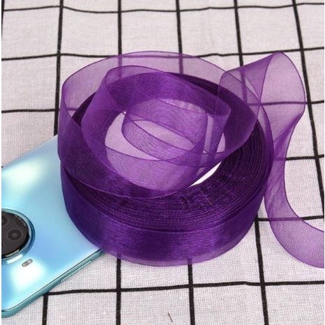 2.5cm 45m Chiffon Organza Ribbon Colorful Tape Satin Ribbons for DIY Handmade Crafts Gift Packaging Wedding Decor(2216L) - Image 7