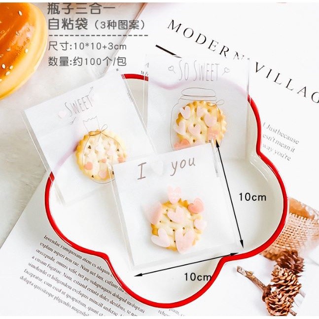 100Pcs 10x10cm Plastic Cartoon Animal Baking Packaging Biscuit Moon Cake Cookie Snack Food Self-Adhesive Candy(2090L) - Image 9