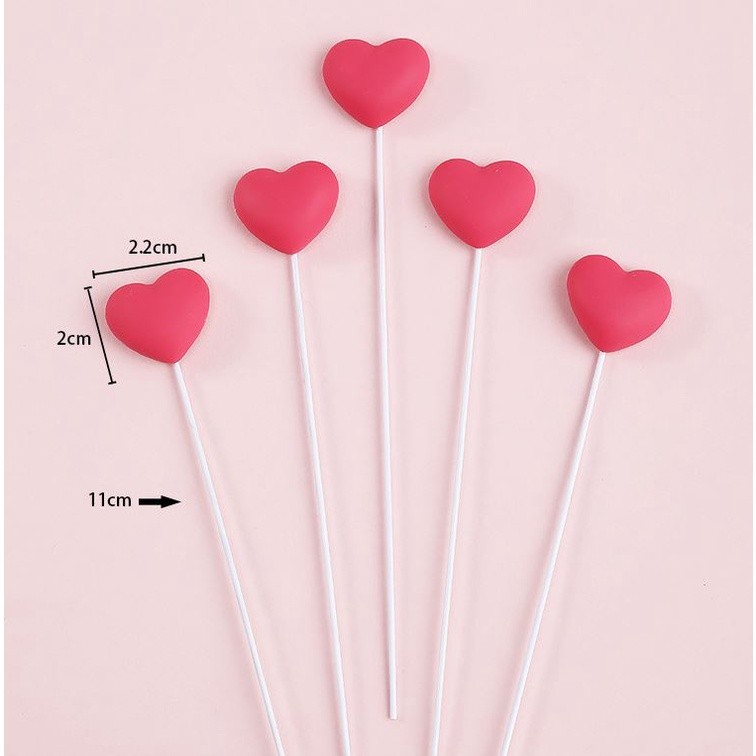 5pcs/pack Happy Birthday Love Flag Cake Topper Pink Heart Cake Top Flag Decoration for Birthday Party Wedding (2120L) - Image 4
