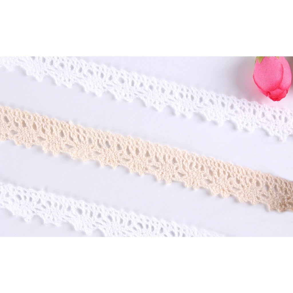 1yard Cotton Lace Trim Ribbon Beige Sewing Trim Lace Ribbon Crochet Lace Fabric DIY Wedding Party纯棉线花边(2173L) - Image 8