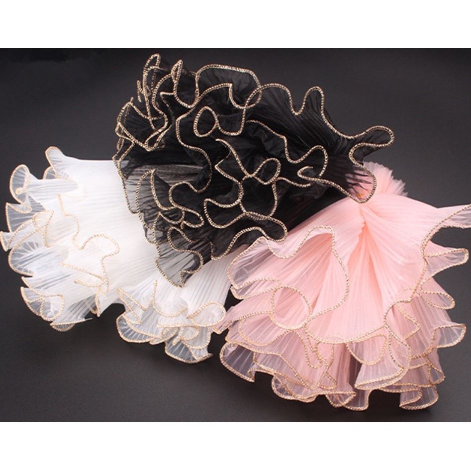 30cm x 4.5yard Pearl Wave Yarn Edge Mesh Flower Wrapping Lace Mesh Yarn DIY Craft Valentine's Day Florist Bouquet(1844L) - Image 8