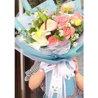 1Yard 50CM Grid Gauze Flower Wrapping Paper DIY Gift Packing Paper Flowers Bouquet Wrapping Paper Florist (1586L) - Image 3