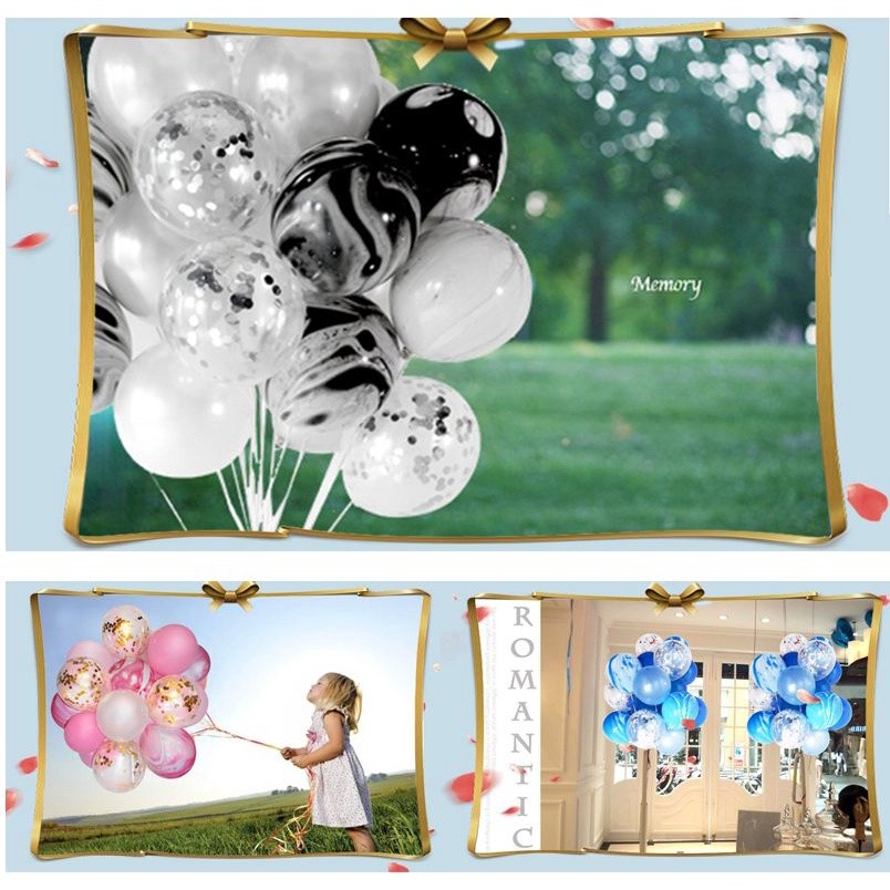 20pc /12-inch latex rose gold balloon set wedding birthday party agate sequins balloon decoration(308L) - Image 2