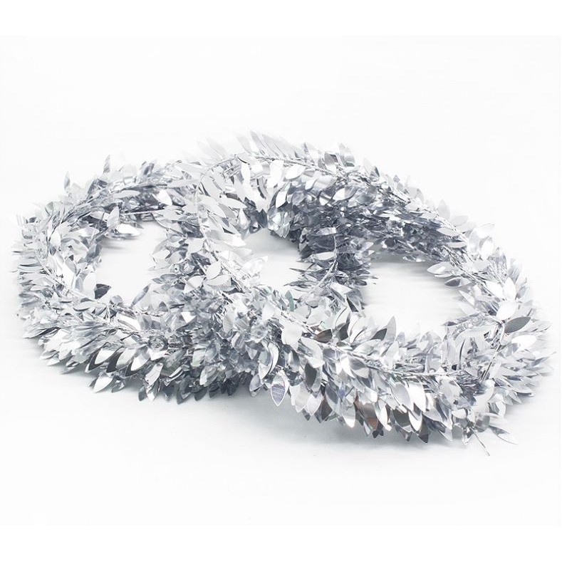 3.5M Christmas Decorations for Home Artificial Flower Plastic Garland Vine Gold Silver Leaf Reflective Party(854L) - Image 8