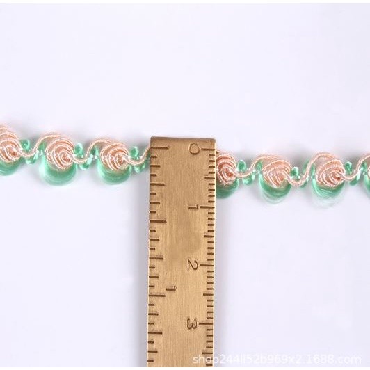 1yard 8mm Latest Lace Fabric Applique Lace Ribbon Trim 1cm Guipure Laces Ribbons Collar Trims Sewing 彩色小弯花边(2085L) - Image 3