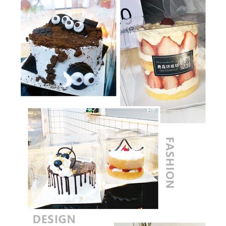 2/4/5/6/8inch Cake Boxe Clear Plastic Packaging Box Transparent Dessert Cupcake Packaging Container Wedding Party(1434L) - Image 2