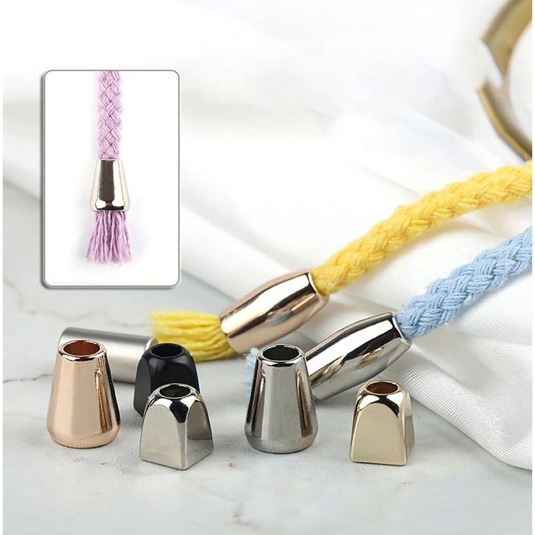 10pcs Metal Bell Buckles Stopper Cord Cap Rope Lock Anti-slip Buttons for Bags Garment Stopper Cords Accessories (1503L)