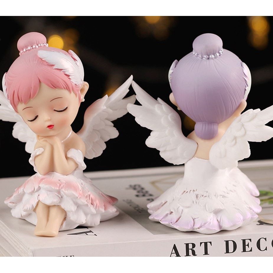 Girl Figurine Fashion Fairy Garden Ballet Girl Figurine Lightweight Girl Figure Car Ornament Angel Decor(1963L) - Image 3