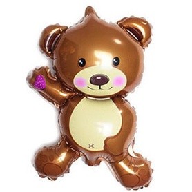44*26CM Mini Lovely Wave Bear 3 color Hand Holding Stick Aluminum Foil Balloon(268L) - Image 6