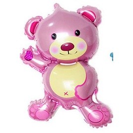 44*26CM Mini Lovely Wave Bear 3 color Hand Holding Stick Aluminum Foil Balloon(268L) - Image 5