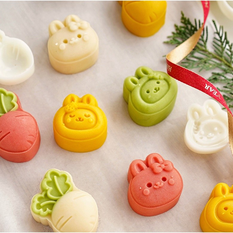 50g Hand-pressed Moon Cake Model Home Mung Bean Cake Model Kitchen Baking Tools Cake Store Flow Heart Moon月饼模具(2222L) - Image 2