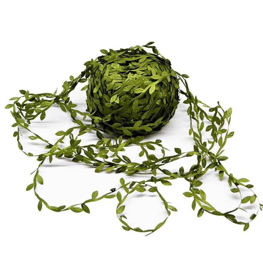 2yards Silk Leaf-Shaped Handmake Artificial green Leaves For Wedding Decoration DIY Wreath Gift Scrapbooking绿叶藤条树叶(851L) - Image 2