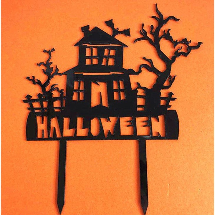 Creative Cake Decoration Acrylic Happy Halloween Cake Toppers Spider Pumpkin Witch Scray Cupcake Toppers Halloween(979L) - Image 4