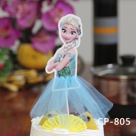 Princess Cupcake Toppers Yarn Skirt Cake Decoration Girl's Birthday Gifts 卡通纱裙插旗 (201L) - Image 4