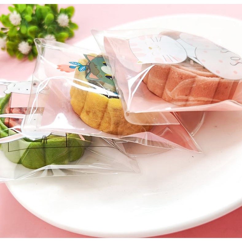 100Pcs 10x10cm Plastic Cartoon Animal Baking Packaging Biscuit Moon Cake Cookie Snack Food Self-Adhesive Candy(2090L) - Image 5