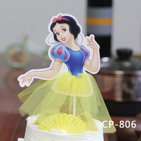 Princess Cupcake Toppers Yarn Skirt Cake Decoration Girl's Birthday Gifts 卡通纱裙插旗 (201L) - Image 3