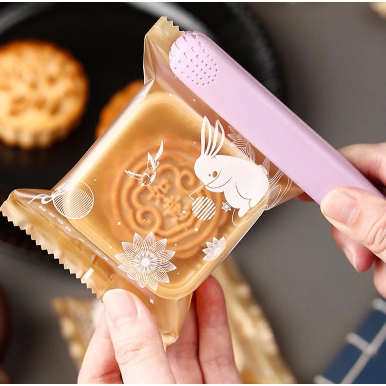 100Pcs Cake Packaging Wrapper For Moon Rabbit Baking Point Food Bag DIY Plastic Clear Gift Bag 中秋流心月饼包装袋(2229L) - Image 2