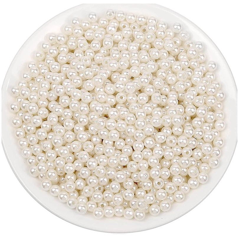 3/4/5/6/8/10/12/14/16mm Hole Ivory Round Imitation Plastic Pearl Spacer Loose Beads For Jewelry Access 直孔仿珍(1201L) - Image 10