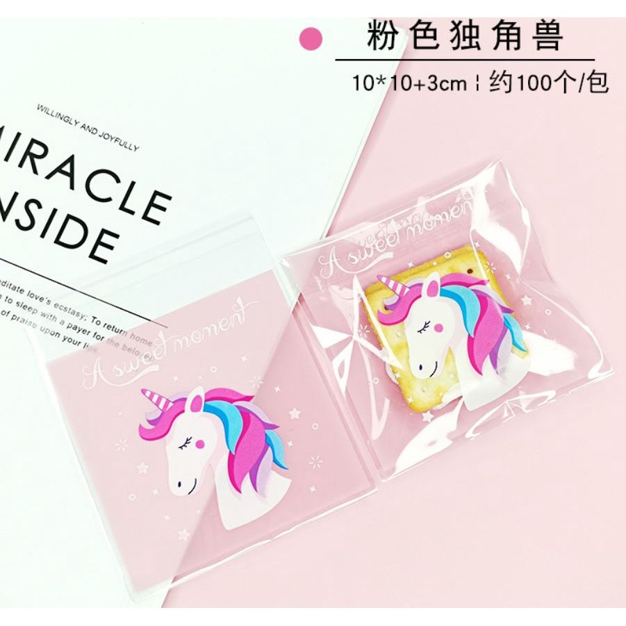 100pcs 10x10cm Cute Cartoon Gifts Bags Cookie Packaging Self-adhesive Plastic Bags For Biscuits Candy Food(164L) - Image 6