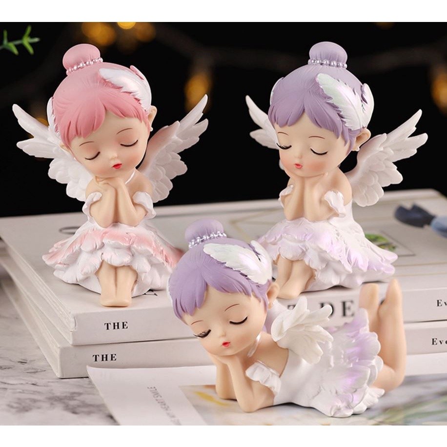 Girl Figurine Fashion Fairy Garden Ballet Girl Figurine Lightweight Girl Figure Car Ornament Angel Decor(1963L)