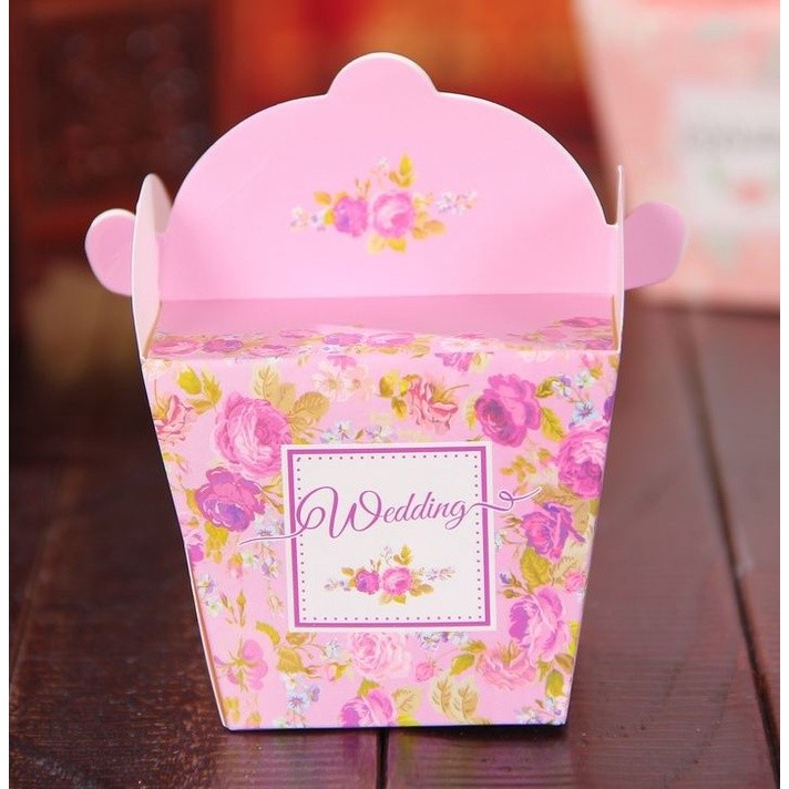 12pcs/lot Beautiful Wedding Decoration Candy Box With Pink Purple Color Sweet Flower Party Favor Gift Box 创意结婚喜糖盒 (205L) - Image 3