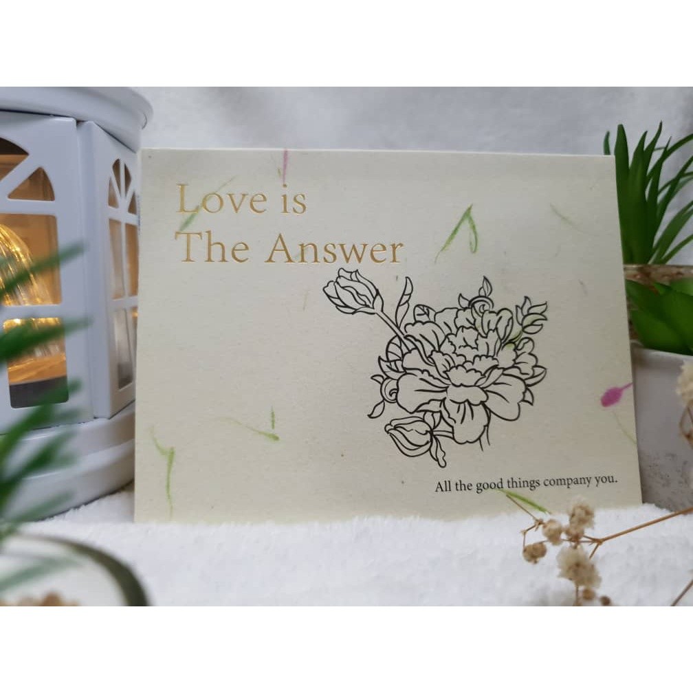 1pc Creative Greeting Cards Love You Thank You Cards Message Cards Gift Box Decoration Cards Gold Stamped Flower(1605L) - Image 5