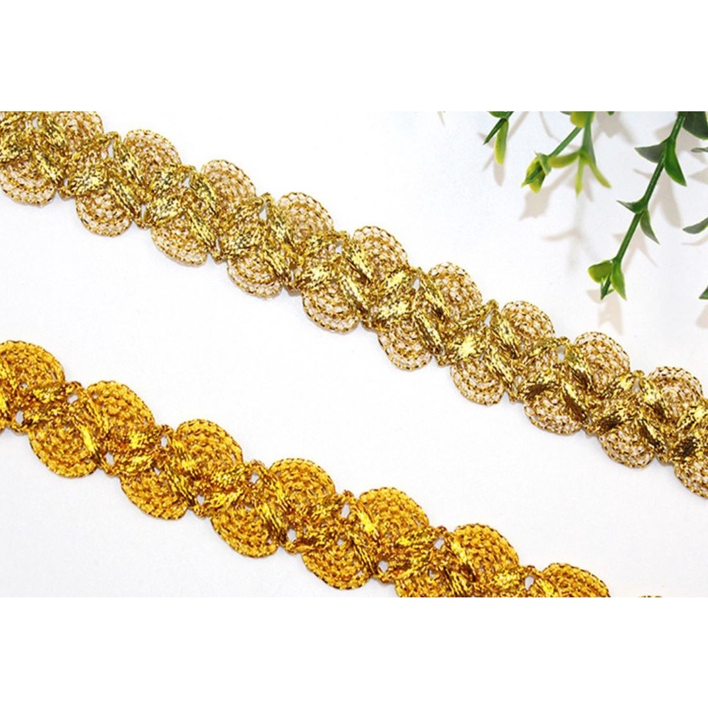 1yard 2cm Round Fabric Lace Trim Ribbons for Wedding Party Decoration Cloth Crafts Sewing Accessories 波浪窗帘花边(2145L) - Image 2