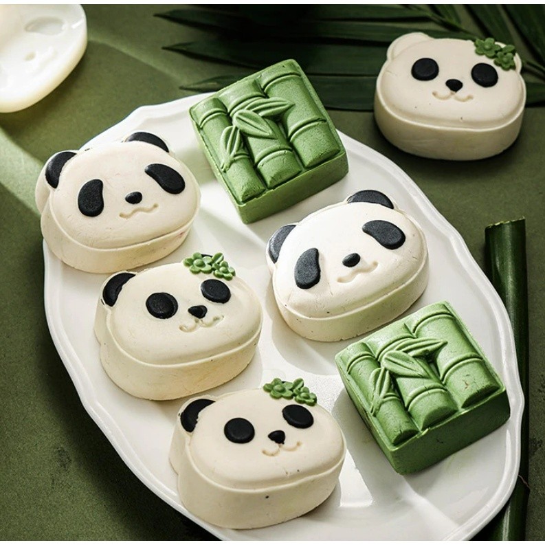 30g/50g Panda/Bamboo Shortbreads Press Mold Cookie Stamps Chinese Mid-Autumn Moon Cake Makers Decoration Tool熊猫模具(2221L) - Image 5