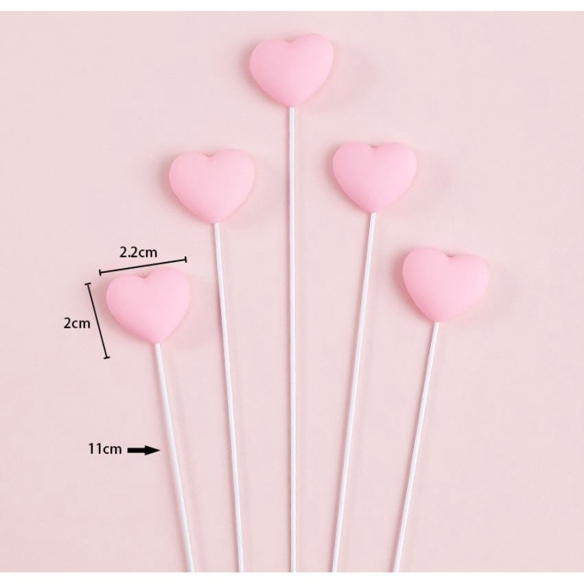 5pcs/pack Happy Birthday Love Flag Cake Topper Pink Heart Cake Top Flag Decoration for Birthday Party Wedding (2120L) - Image 5