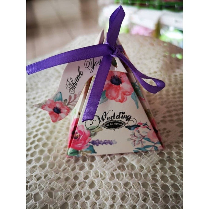 10pcs/lot Pyramid Flower Candy Box Wedding Gift Box (169L) - Image 6