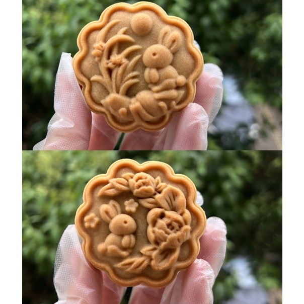 50/75g Plastic Material Mooncake Molds Mooncake Stamps Mooncake Mould Cute Bunny Shaped Baking Tool【花前月下兔】月饼模具(2217L) - Image 7