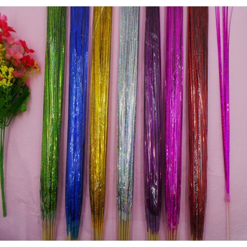 PVC Decorative Simulation Laser Grass Onion Green Plant Christmas Outdoor Layout Birthday Decoration Artificial(2097L)
