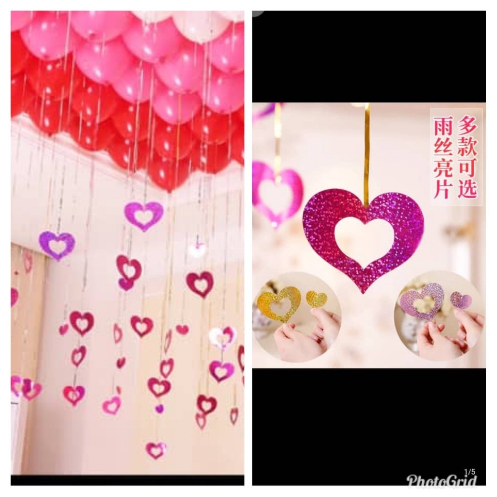 Laser balloon pendant decoration sequins love word stars rain silk ornaments birthday wedding room(177L)